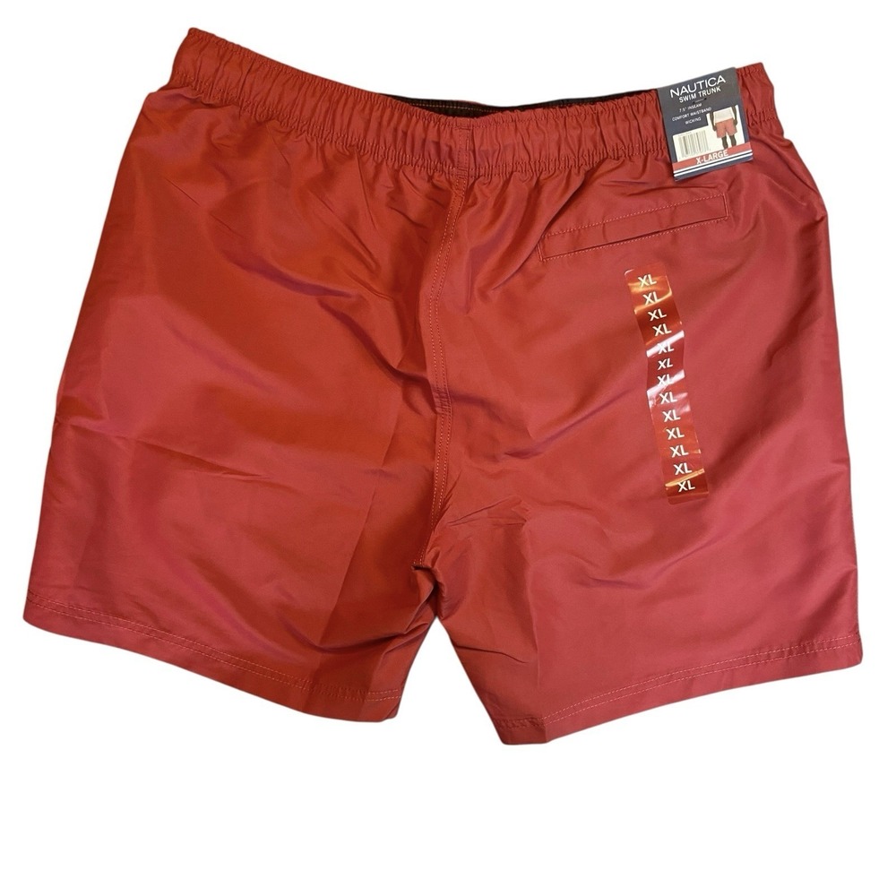 Nautica Swim Trunk Shorts Mens Size XL Red Classic Fit Moisture Wicking 7.5 New‎ - Picture 2 of 8